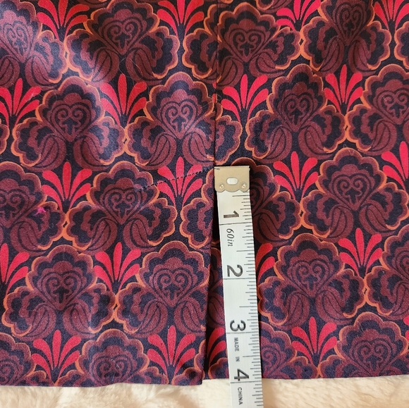 LOFT Burgundy Printed Pencil Skirt, Size  2 Petite - Picture 9 of 13